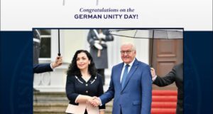 Dita e Unitetit të Gjermanisë, Osmani: Mbeteni një nga aleatët më të fortë të Kosovës dita-e-unitetit-te-gjermanise,-osmani:-mbeteni-nje-nga-aleatet-me-te-forte-te-kosoves